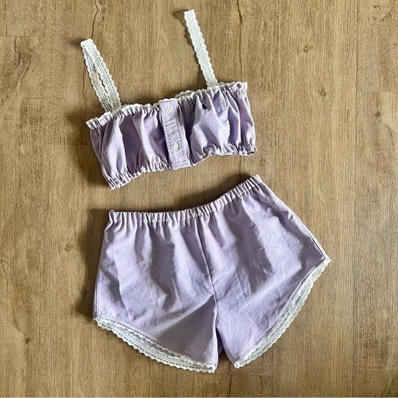 Reworked Ralph Lauren Coquette Romantic Lounge Set – Lilac & Lace - Size S - Picture 3 of 9
